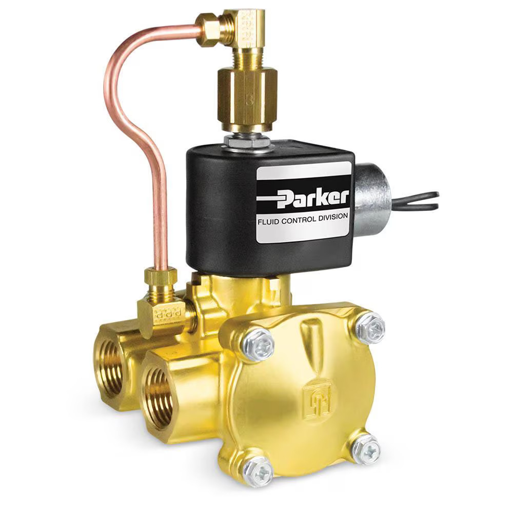 Parker 3-Way Normally Closed, 3/4" NPT General Purpose Solenoid Valves