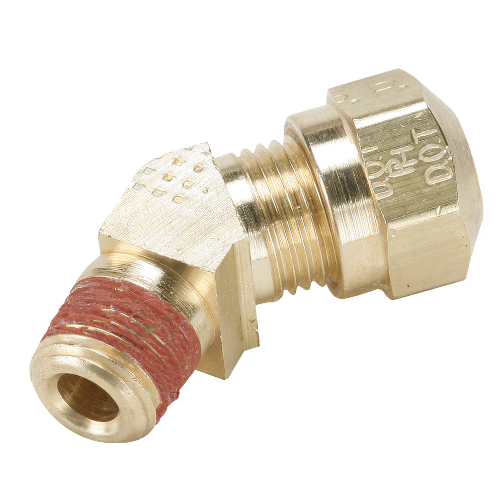 Air Brake D.O.T. Compression Style Fittings for J844 Tubing - NTA 45° Elbow Tube to Pipe