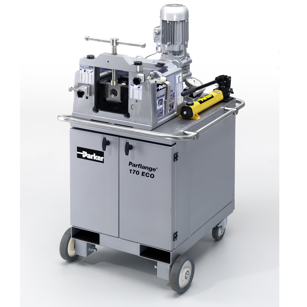 Parflange 170 flaring machines and tooling WorkCenter with tool cabinet 400V 50Hz