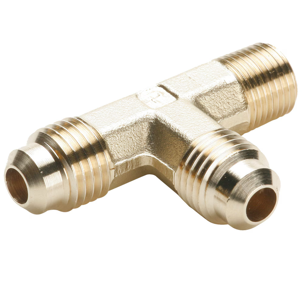 Brass 45° Flare Fittings Run Tee Flare to Pipe Flare Male Pipe Flare