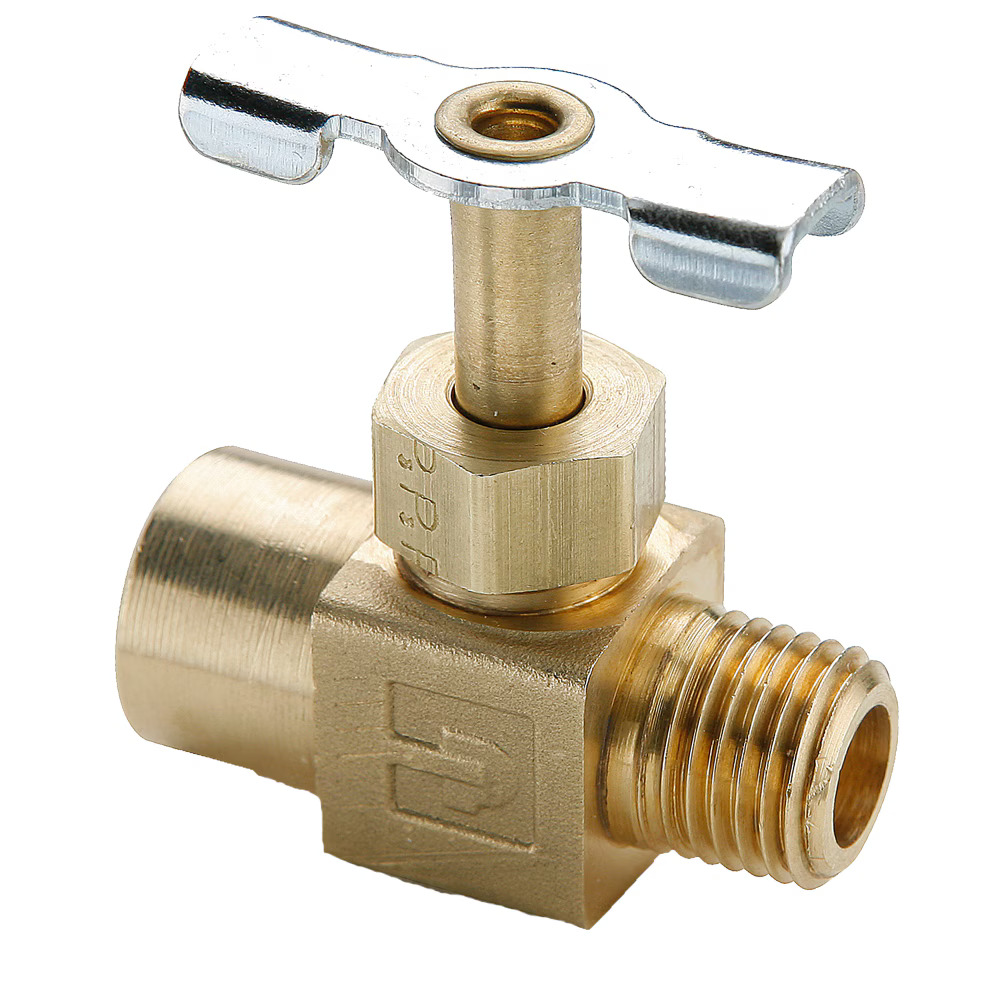Brass Needle Valve, Low Pressure  - NV Series In Line Female Pipe to Male Pipe