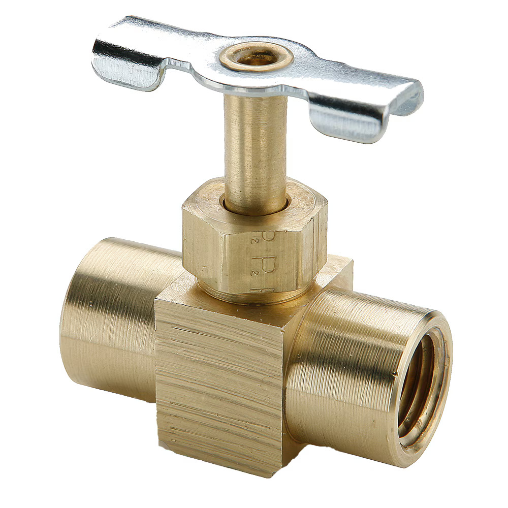 Brass Needle Valve, Low Pressure  - NV Series In Line Female Pipe to Female Pipe