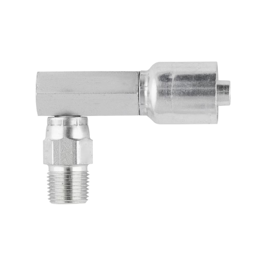 Crimp Style Hydraulic Hose Fitting - 43 Series Fittings Elbow 90° Male NPTF Pipe - Swivel
