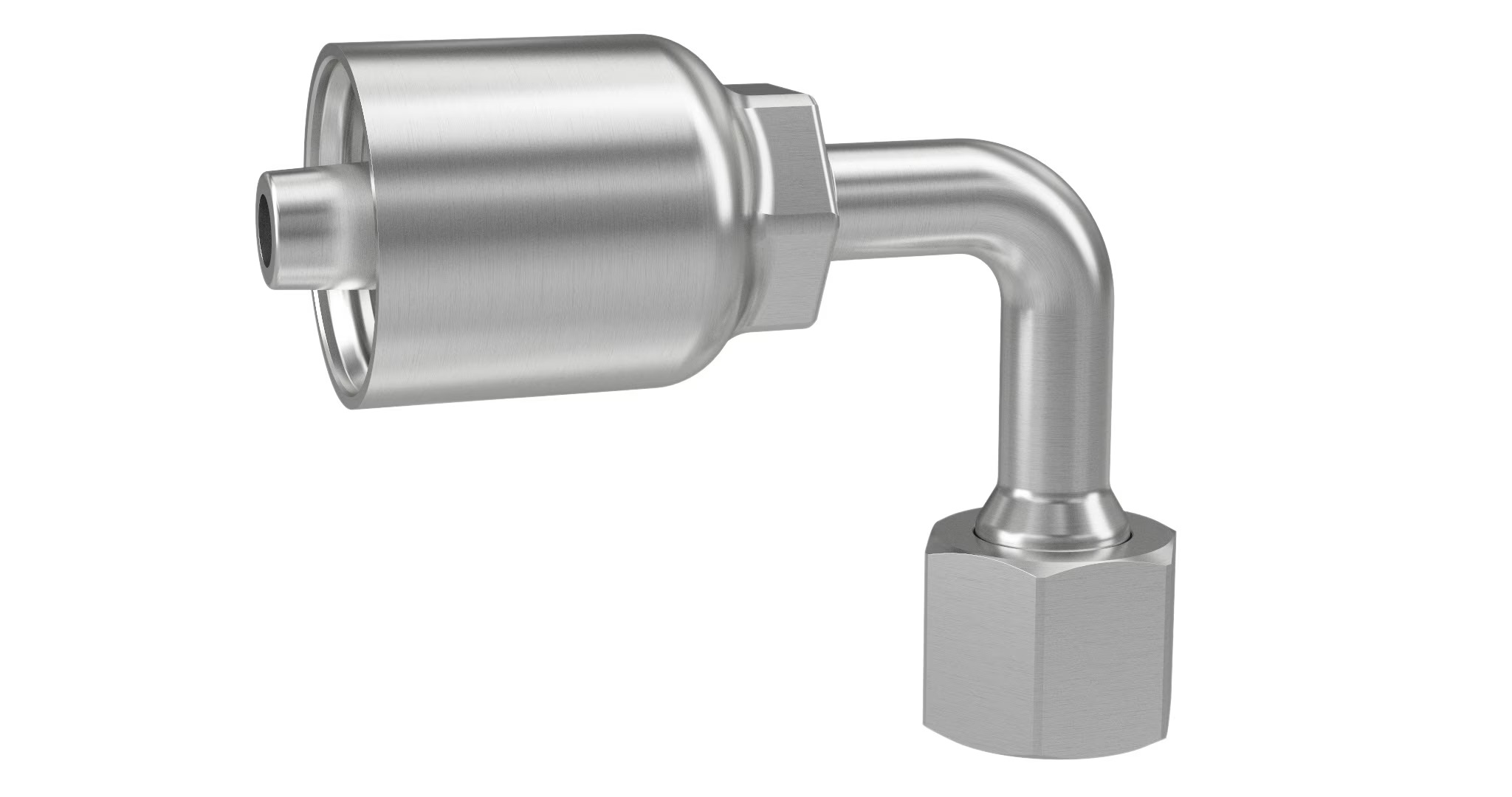 Crimp Style Hydraulic Hose Fitting - 43 Series Fittings Elbow 90° - Medium Drop Female Seal-Lok® - Swivel