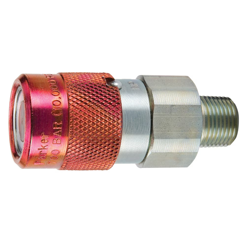 High Pressure, HTMA, Non-Spill, Flat Face Quick Couplings with Sleeve Lock - FH Series Female Coupler Male NPTF