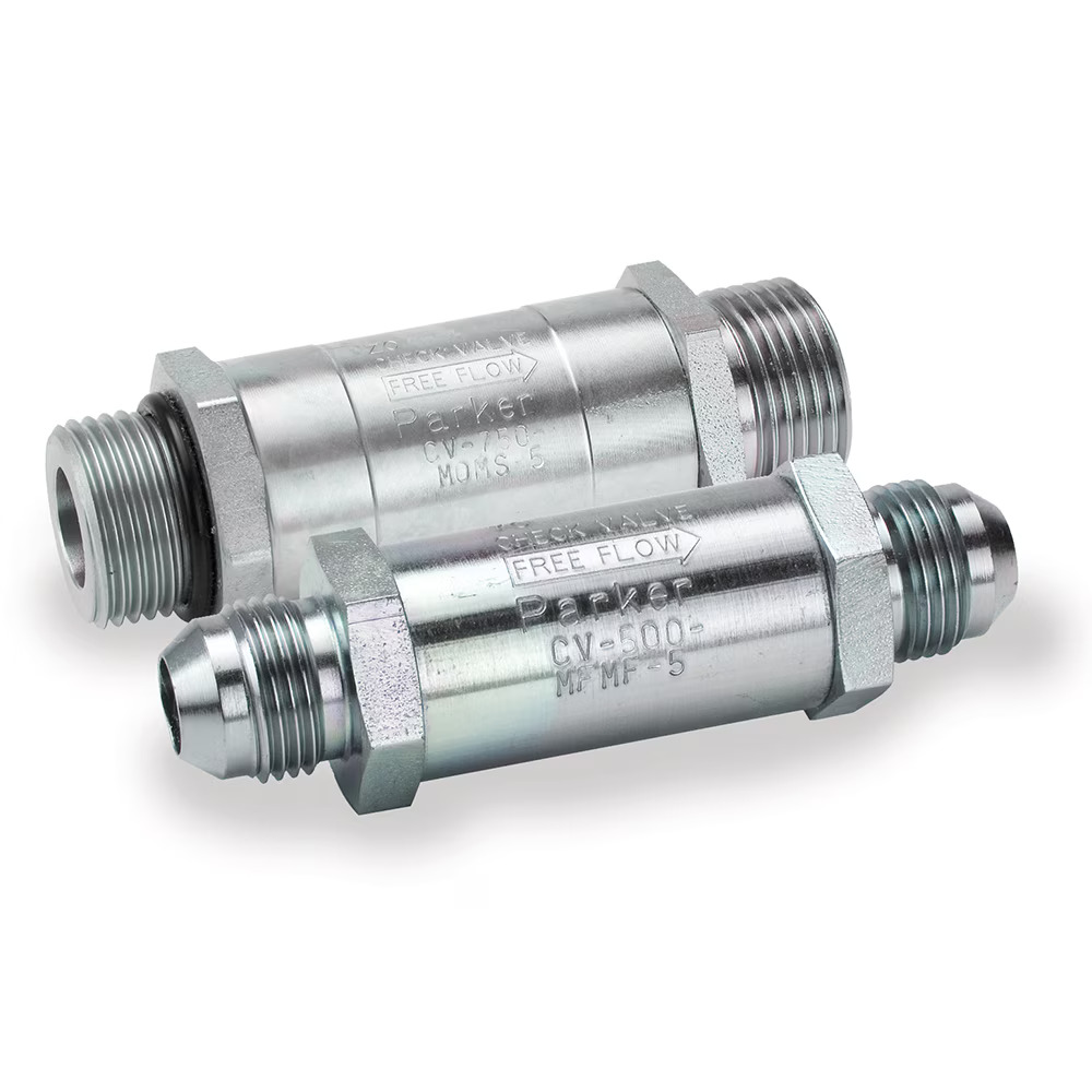 Hard Seat, High Flow, In Line Hydraulic Check Valves - CV Series Male Seal-Lok Male Seal-Lok