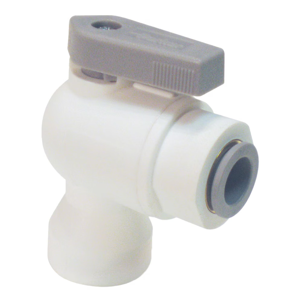 Polypropylene Ball Valves 90° Elbow Push-to-Connect Female NPT Thread N/A