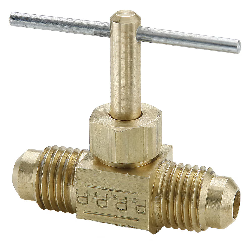 Brass Needle Valve, Low Pressure  - NV Series In Line Flare to Flare