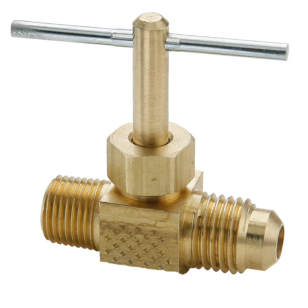 Brass Needle Valve, Low Pressure  - NV Series In Line Flare to Pipe