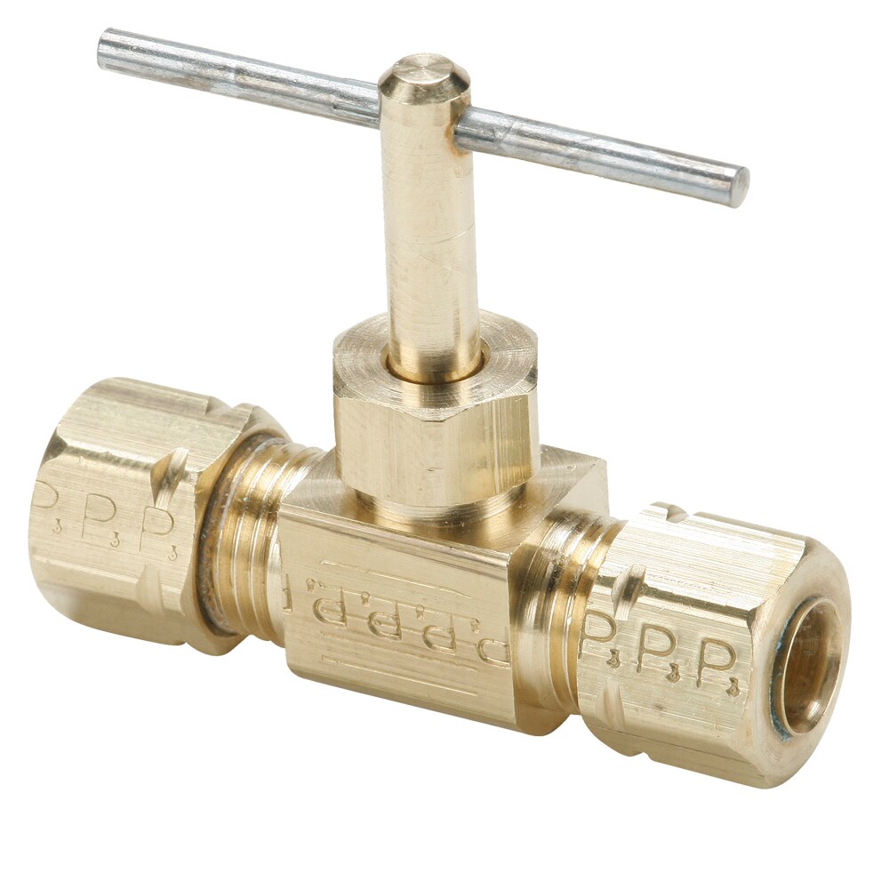 Brass Needle Valve, Low Pressure  - NV Series In Line Compress-Align to Compress-Align