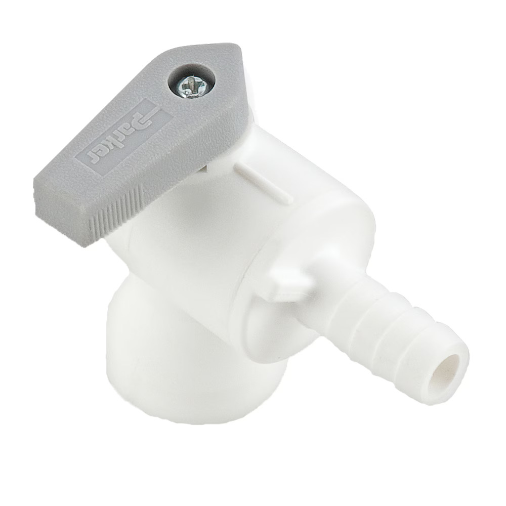 Polypropylene Ball Valves 90° Elbow Barb Female NPT Thread N/A