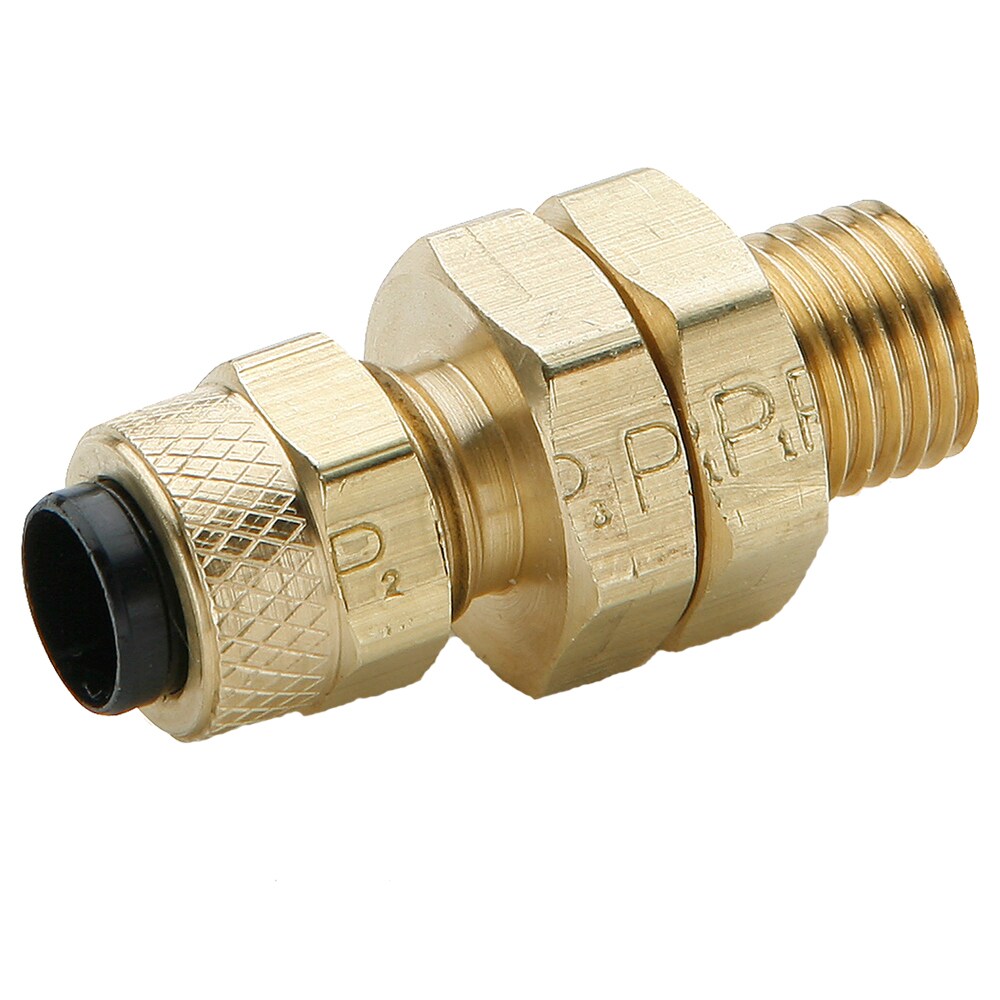 Brass Compression Fittings for Thermoplastic and Soft Metal Tubing - Poly-Tite. Bulkhead Tube to Straight Thread