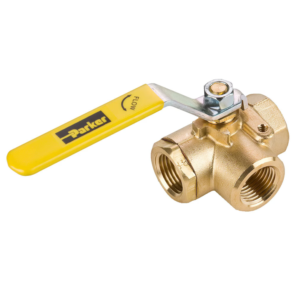 Industrial Brass Ball Valves 3-Way Female to Female to Female