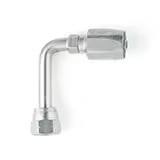 Field Attachable Hydraulic Hose Fitting – 20 Series Fittings Elbow 90° - Long Drop Female SAE 45° - Swivel