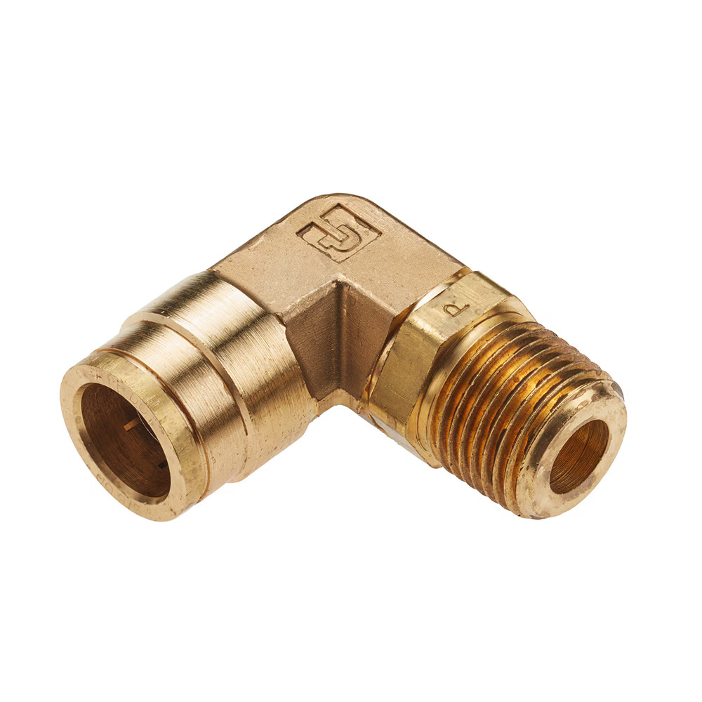Air Brake D.O.T. composite & brass push-to-connect fittings - PTC & PTCR Elbow 90° - Long Rigid Tube to Pipe Push-to-Connect Male NPT