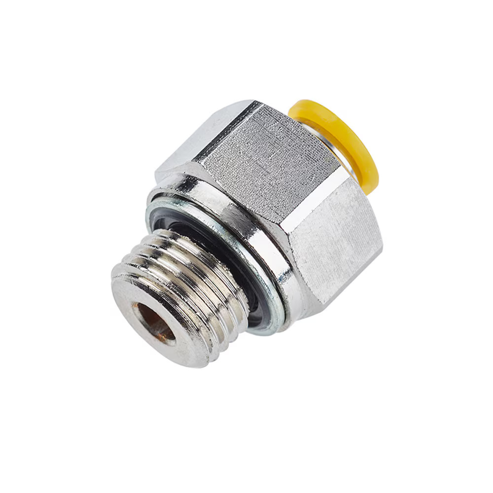 Push-to-Connect Nickel Plated Instant Fittings - Prestolok PLP Metal Connector Push-to-Connect Male BSPP Tube to Pipe