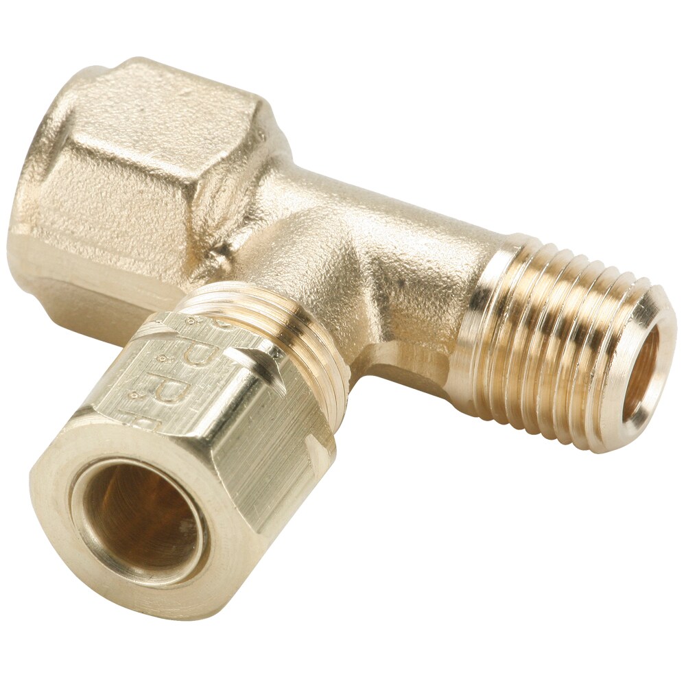 Brass Compression Fittings, Compress-Align Tee Compression Male Pipe Tube to Pipe
