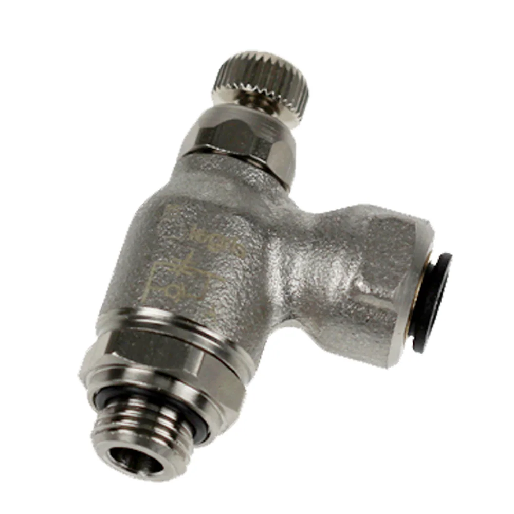 Nickel Plated Pneumatic Flow Controls Push-to-Connect Male BSPP Thread