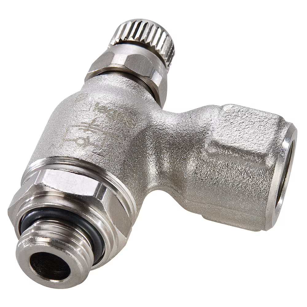 Nickel Plated Pneumatic Flow Controls Female BSPP Thread Male BSPP Thread