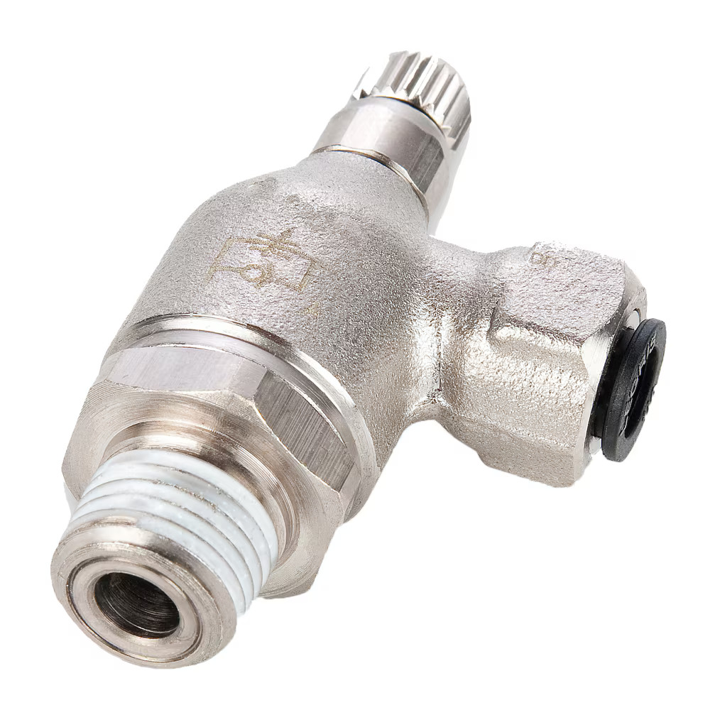Nickel Plated Pneumatic Flow Controls Push-to-Connect Male NPT Thread