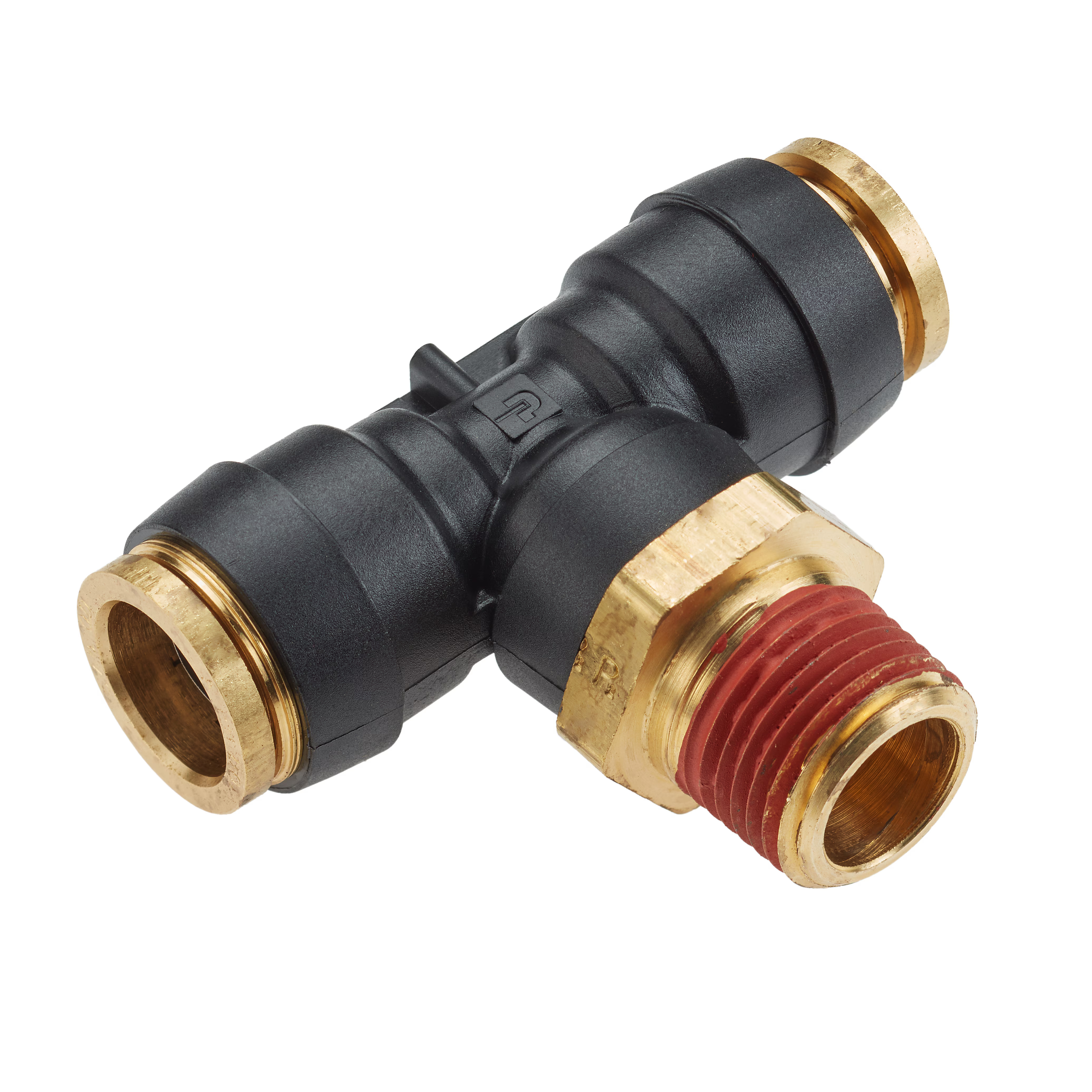 Air Brake D.O.T. composite & brass push-to-connect fittings - PTC & PTCR Branch Tee - Rigid Swivel Tube to Pipe Push-to-Connect Push-to-Connect