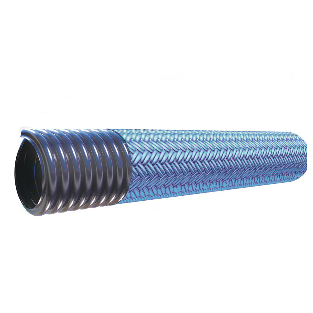 Convoluted PTFE Hose with Polypropylene Braid - PCW/PCB Static Dissipative Polypropylene Braid