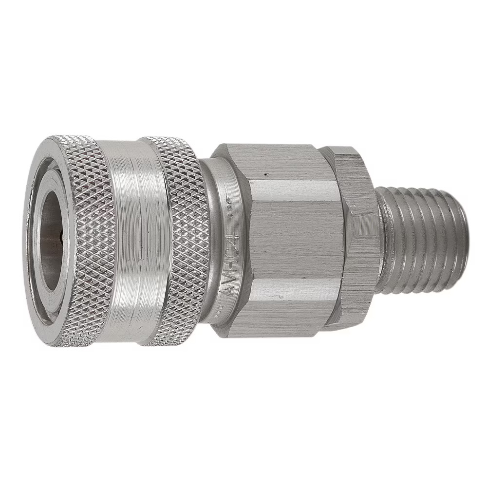 Multi-Purpose Hydraulic Quick Couplings - H Series Female Coupler Male NPT Poppet Aluminum