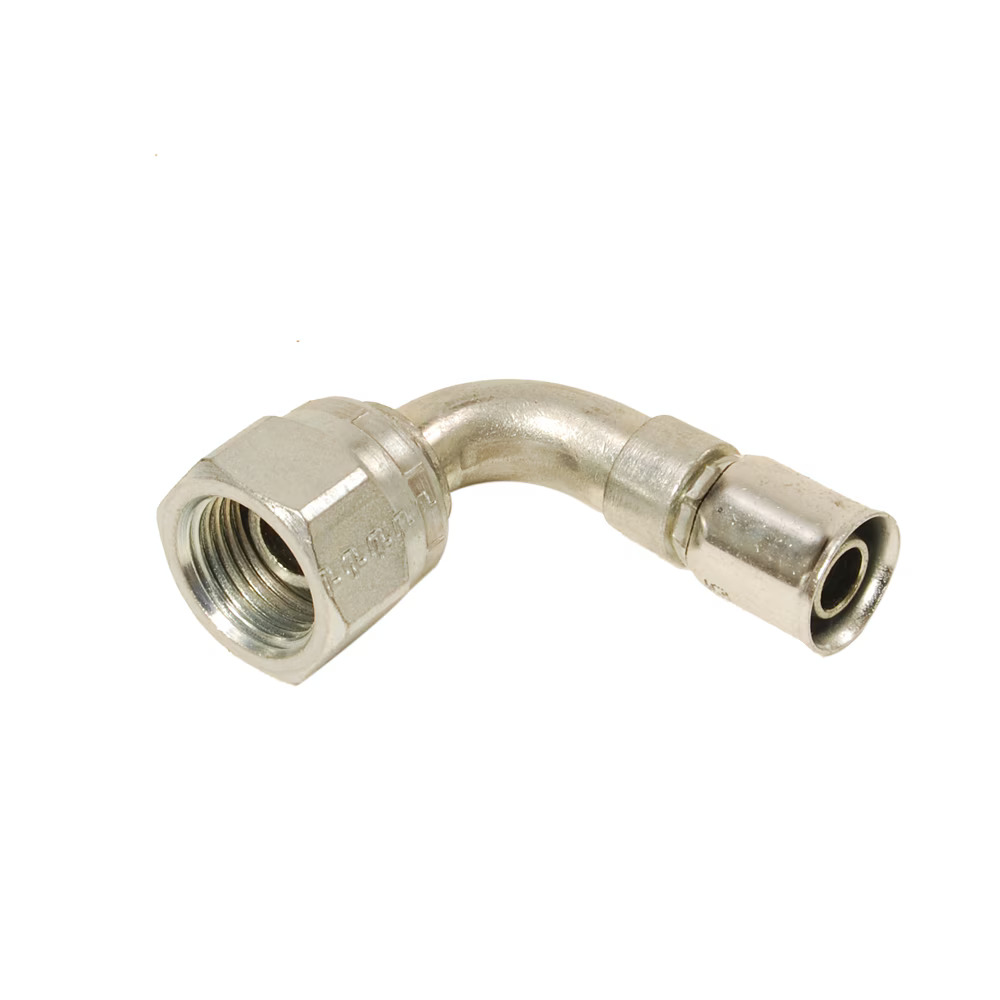 Permanent Fittings for PTFE Hose - 91/91N Female BSP Parallel Pipe - Swivel 90° Elbow (60° Cone