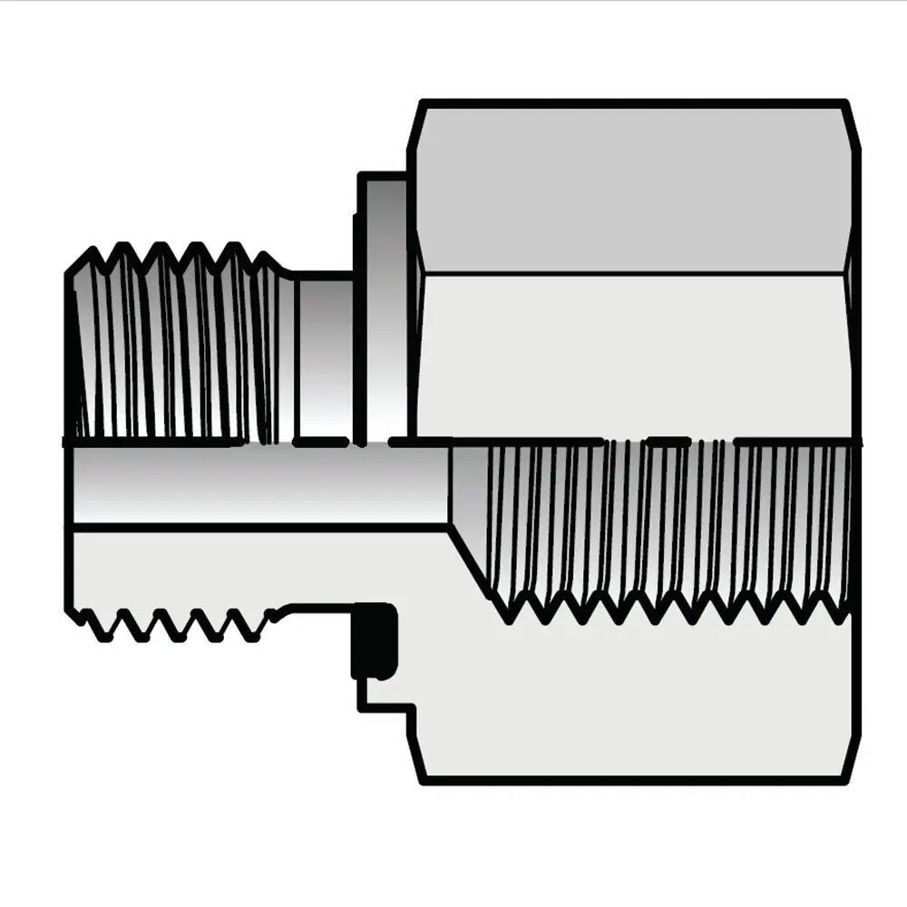 Pipe Fittings and Port Adapters Straight Female Metric-ED Male Metric O-ring Retaining Ring na Metric-ED to Metric O-ring Retaining Ring