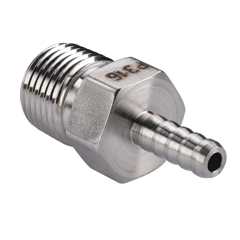 Parker Tube Fitting, Barbed Connector to Male Pipe - A-LOK Series