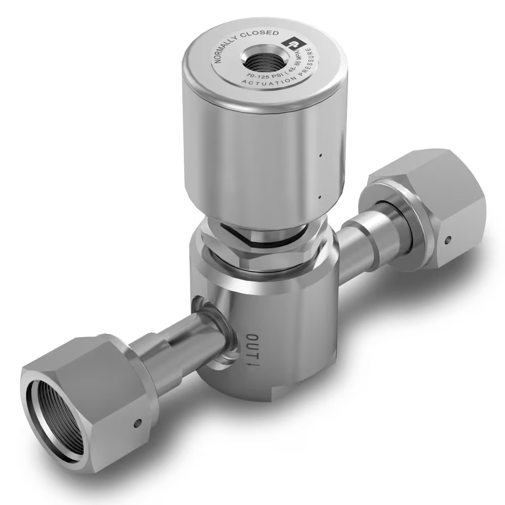Ultrahigh-purity (UHP) High-flow Diaphragm Valve – 870 Series Pneumatic Normally Closed