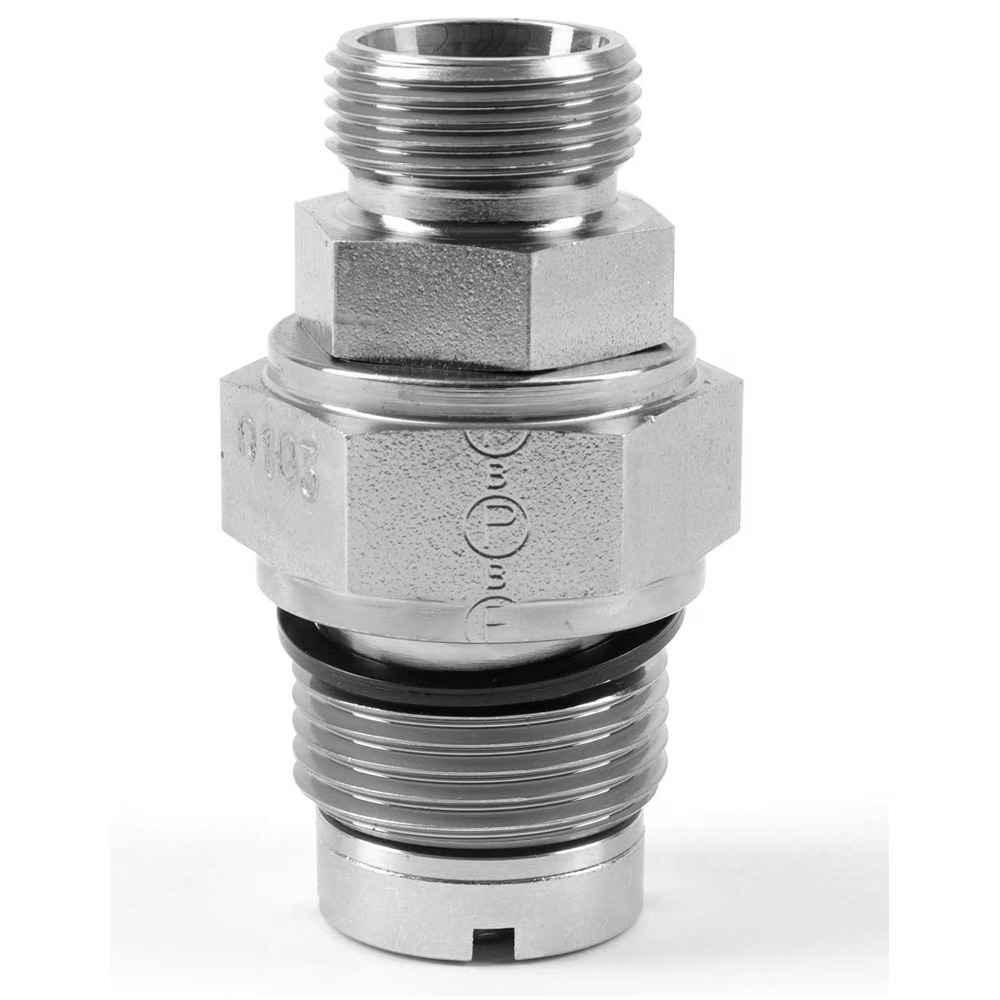 Drejelig Samler Lige Udvendigt Gevind med Glideleje - Udvendig Metrisk Gevind – ED-Pakning / EO 24° Konus Ende