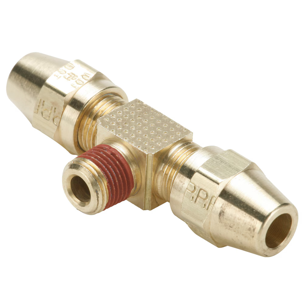 Air Brake D.O.T. compression style fittings,  AB Branch Tee Tube to Pipe Compression Male Pipe