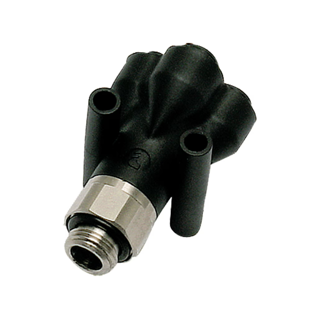 Composite Push-to-Connect Fittings - PLP Composite Double Wye Tube to Pipe Push-to-Connect BSPP