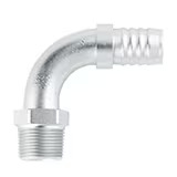 Field Attachable Hydraulic Hose Fitting - 88 Series Fittings Elbow 90° Male NPTF Pipe - Rigid