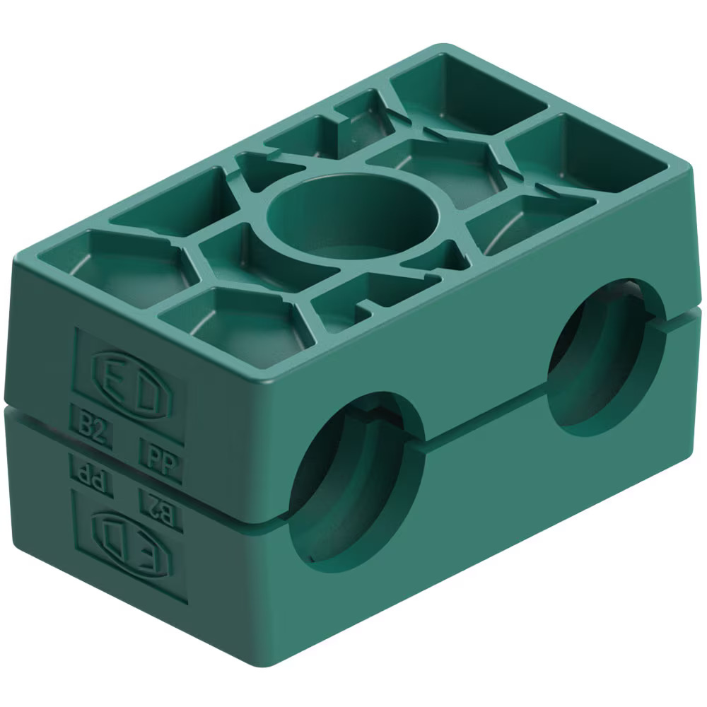 Clamp Halvdel (2 stk) - Rørbærer Serie B (Dobbeltrørbærer)