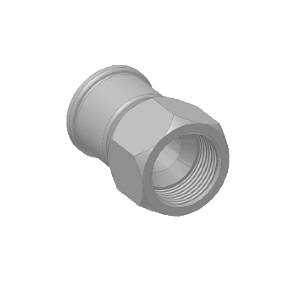 JIC Lige  Indstik - UN/UNF Svivel (Hun) indv. gev./Omløber (Udkravning 37°)