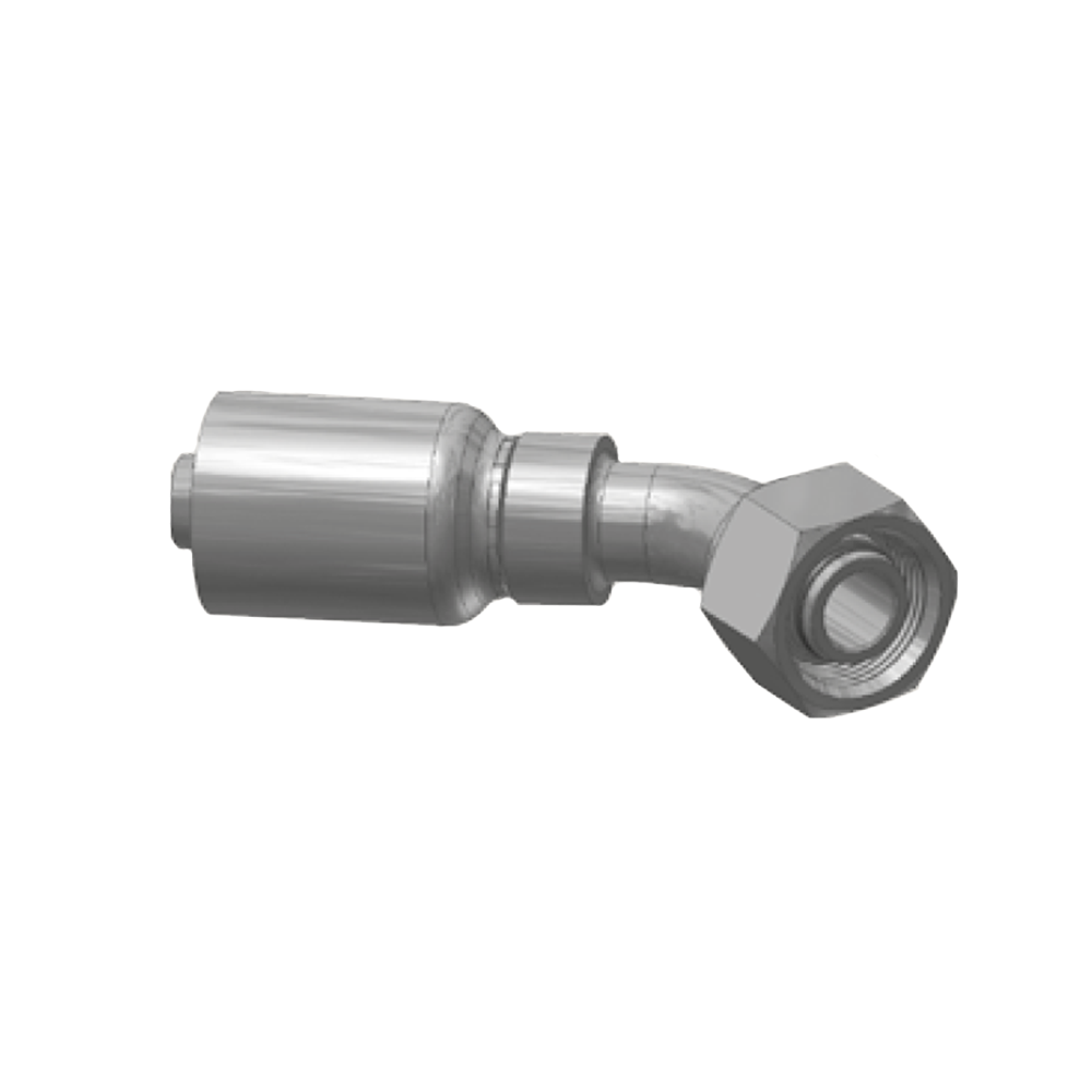 DIN - Metrisk Vinkel 45° Indstik - Metrisk Svivel (Hun) indv. gev./Omløber (Konus med O-ring 24°)