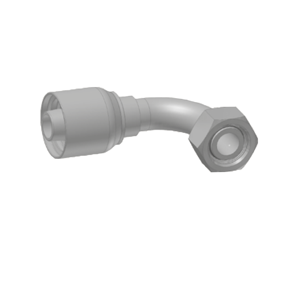 DIN - Metrisk Vinkel 90° Indstik - Metrisk Svivel (Hun) indv. gev./Omløber (Konus med O-ring 24°)