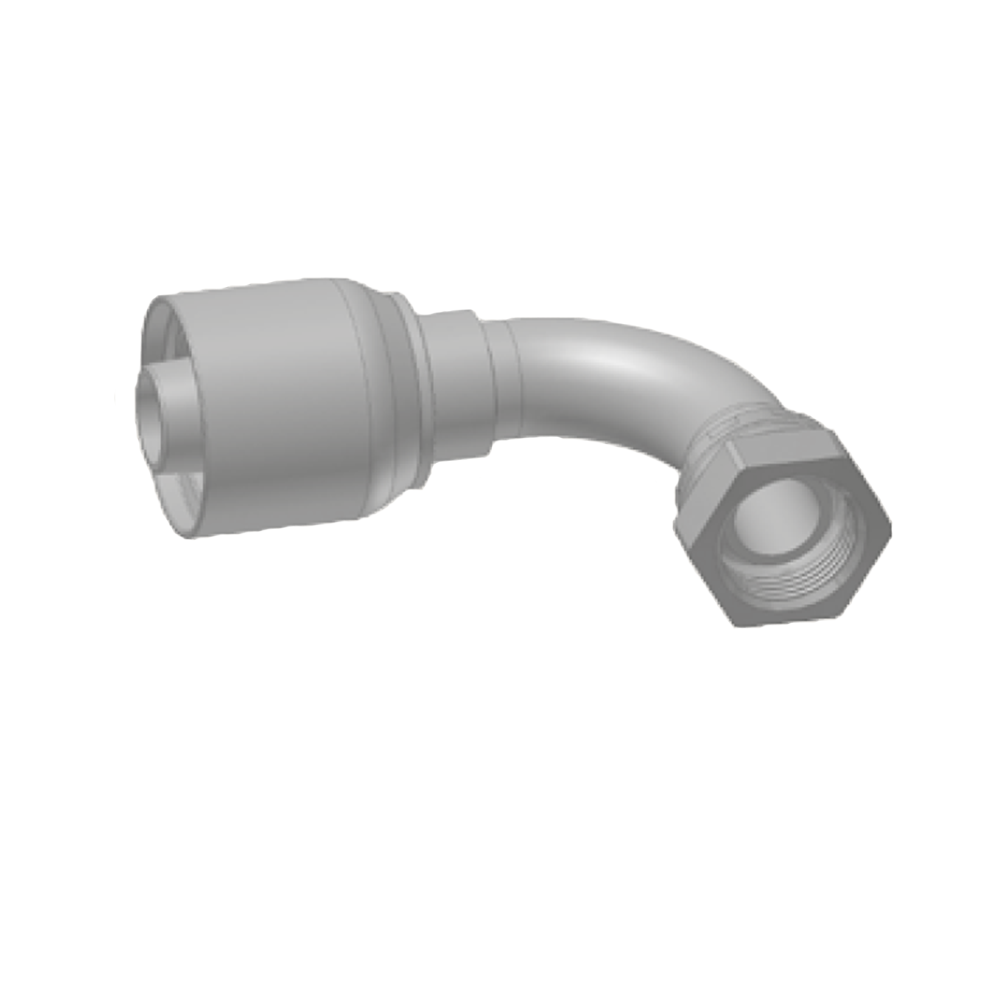 BSP Vinkel 90° Indstik - BSPP Svivel (Hun) indv. gev./Omløber (Konus 60°)