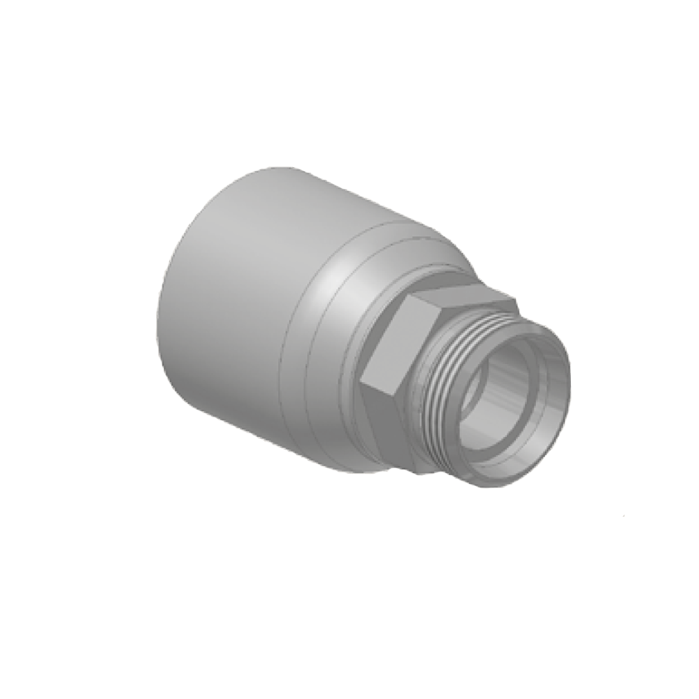 DIN - Metrisk Lige  Indstik - Metrisk Han (Udkravning 24°)