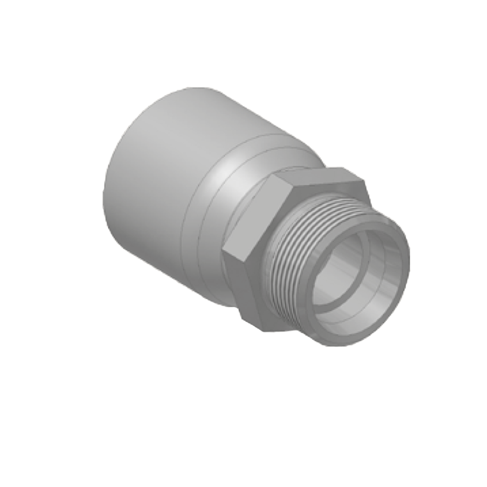 DIN - Metrisk Lige  Indstik - Metrisk Han (Udkravning 24°)