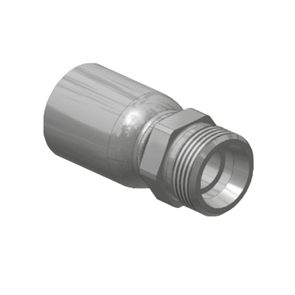 DIN - Metrisk Lige  Indstik - Metrisk Han (Udkravning 24°)