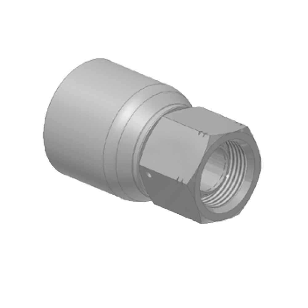BSP Lige  Indstik - BSPP Svivel (Hun) indv. gev./Omløber (Konus med O-ring 60°)