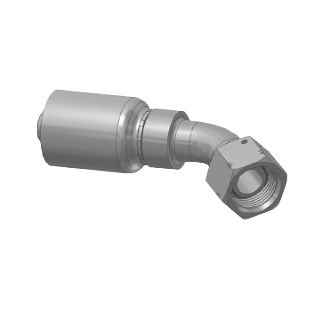 BSP Vinkel 45° Indstik - BSPP Svivel (Hun) indv. gev./Omløber (Konus med O-ring 60°)