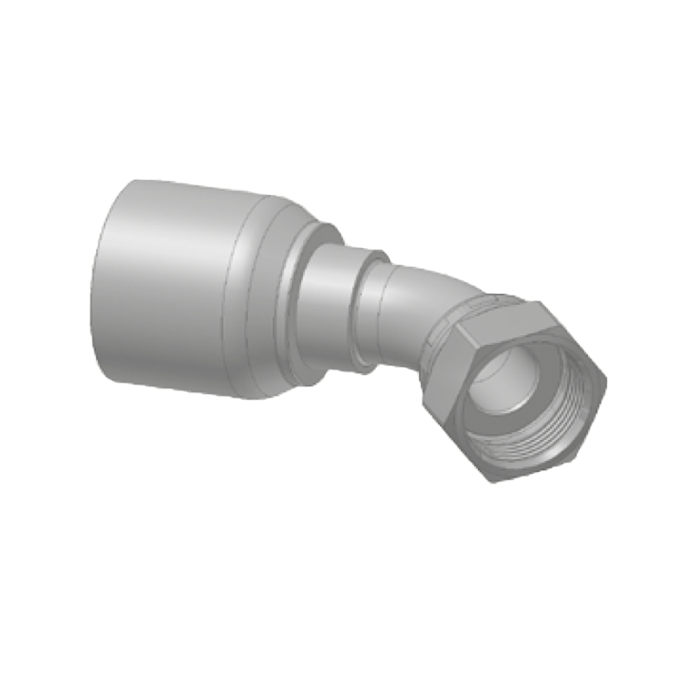 O-Lok / ORFS Vinkel 45° Indstik - UN/UNF Svivel (Hun) indv. gev./Omløber (Flat Seat)