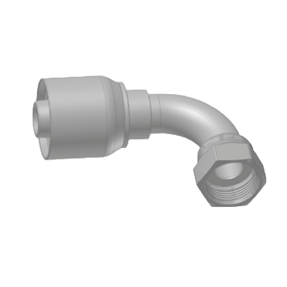 O-Lok / ORFS Vinkel 90° Indstik - UN/UNF Svivel (Hun) indv. gev./Omløber (Flat Seat)