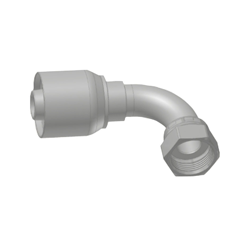 O-Lok / ORFS Vinkel 90° Indstik - UN/UNF Svivel (Hun) indv. gev./Omløber (Flat Seat)