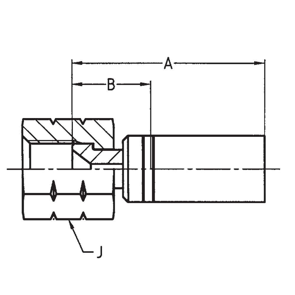 JIC Lige  Indstik - UN/UNF Svivel (Hun) indv. gev./Omløber (Udkravning 37°)