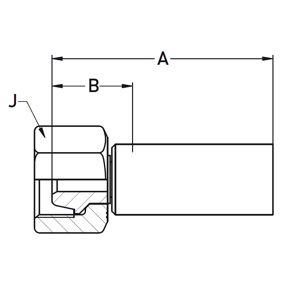 DIN - Metrisk Lige  Indstik - Metrisk Svivel (Hun) indv. gev./Omløber (Ballnose (Kugle Pakningsflade))